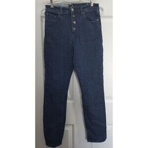 Volcom Pinstriped Button Fly Jeans Size 28 Skinny High Rise